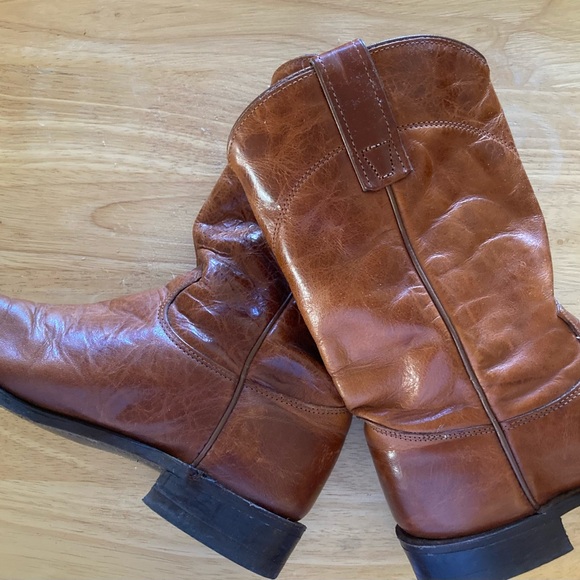 Roper-Style Leather Boots No Brand No Size, Just Beautiful! Women’s Size 7 or 8? - Picture 4 of 6